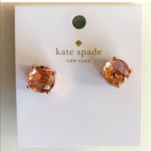 Kate Spade Rose Gold + Light Peach Earrings